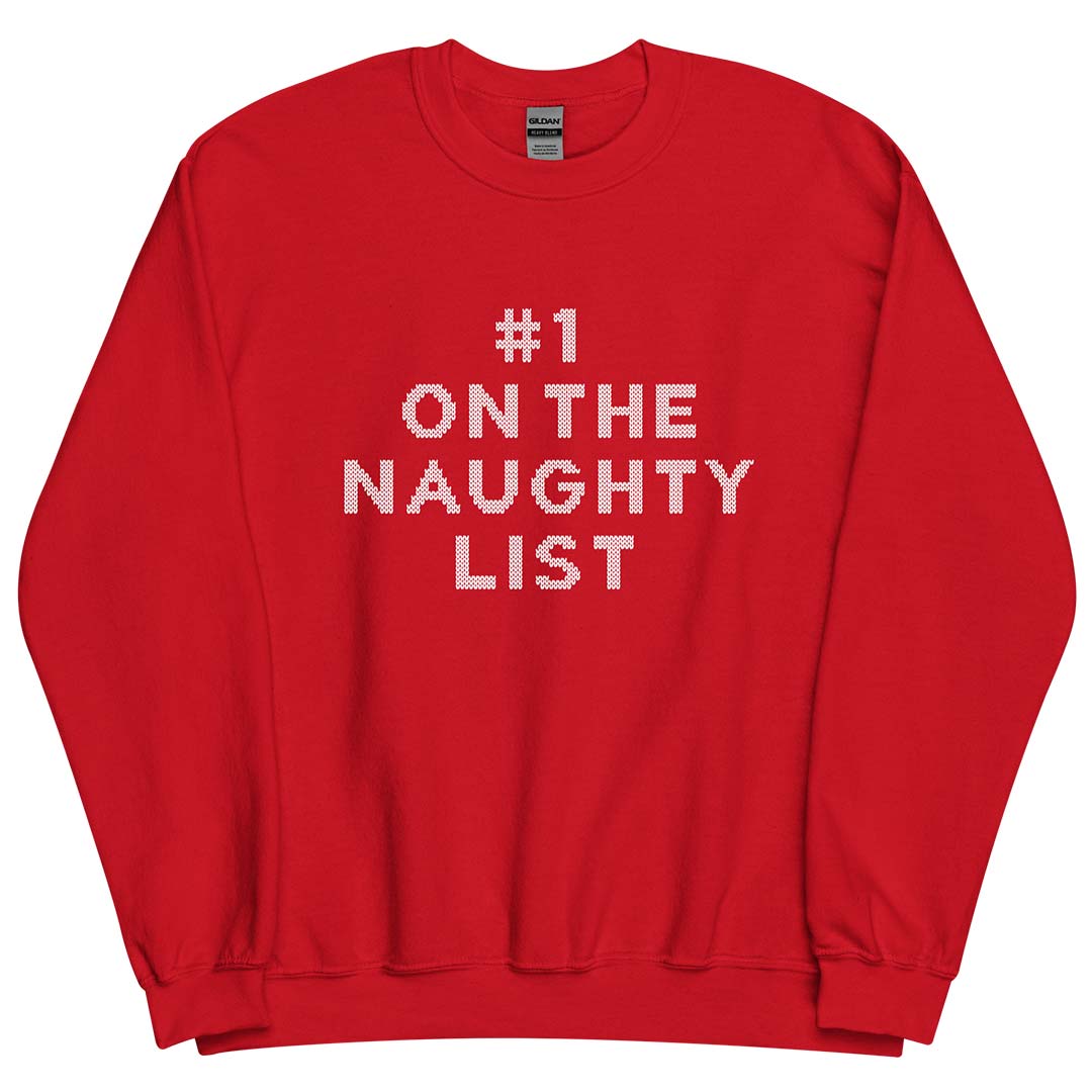 #1 On The Naughty List Holiday Unisex Crewneck Sweatshirt