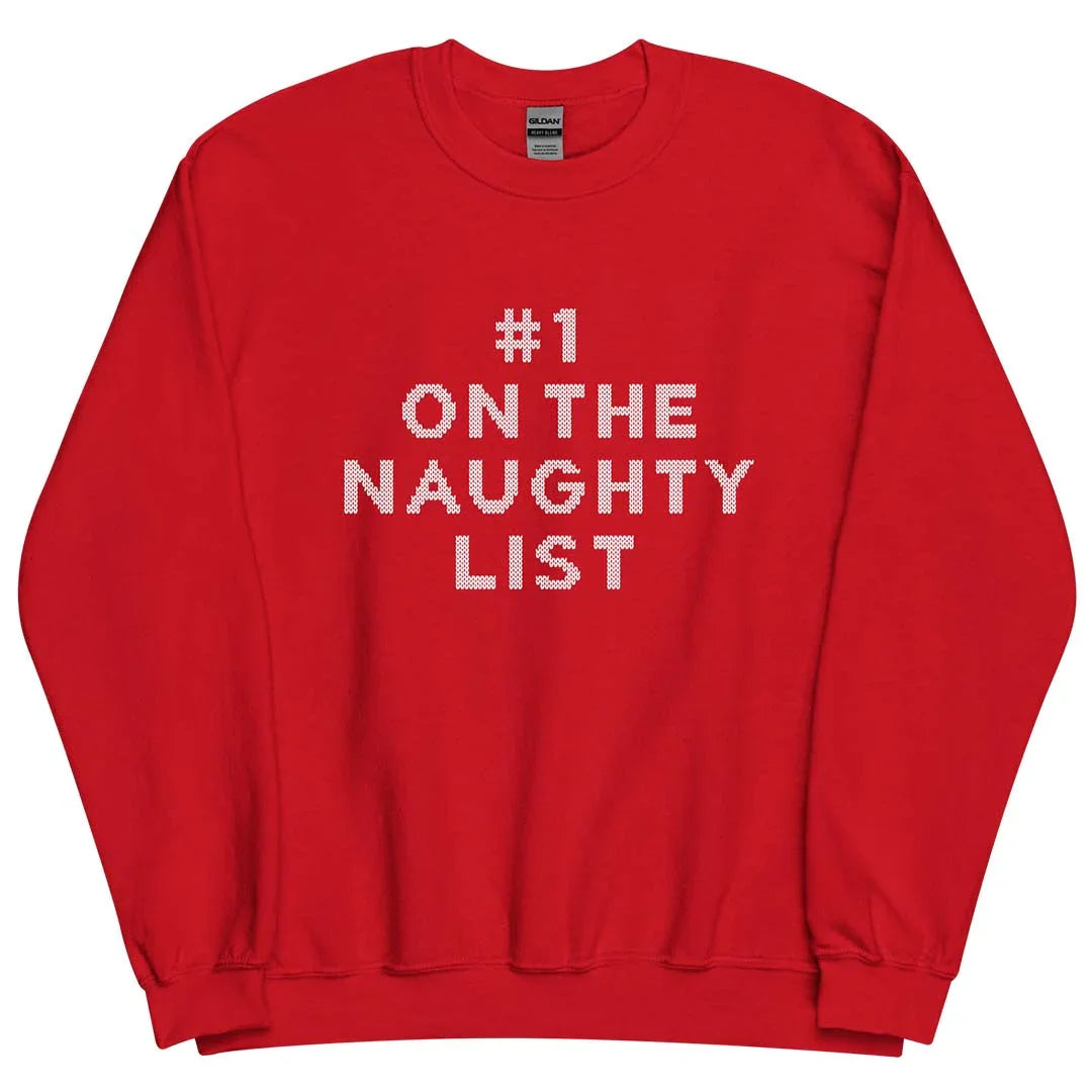 #1 On The Naughty List Holiday Unisex Crewneck Sweatshirt
