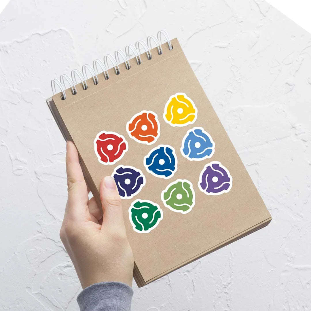 45 RPM Record Adapter Retro Sticker Sheet
