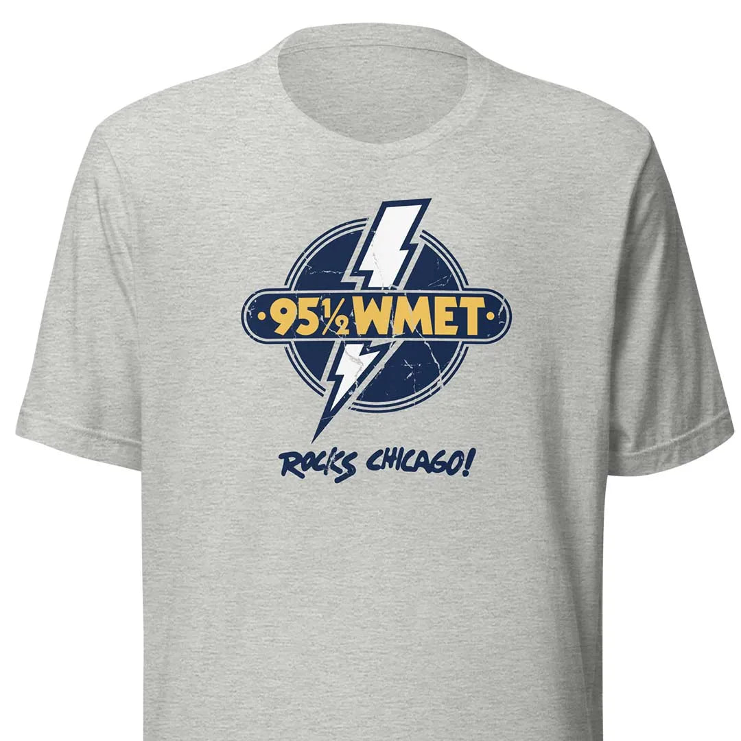 95.5 WMET Chicago Radio Unisex Retro T-shirt