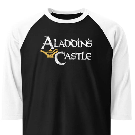 Aladdin's Castle Arcade unisex 3/4 sleeve raglan baseball tee