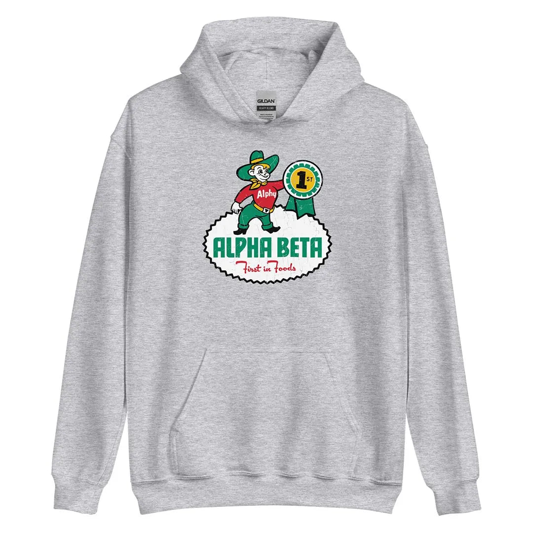 Alpha Beta Grocery Store Unisex Retro Hoodie Sweatshirt