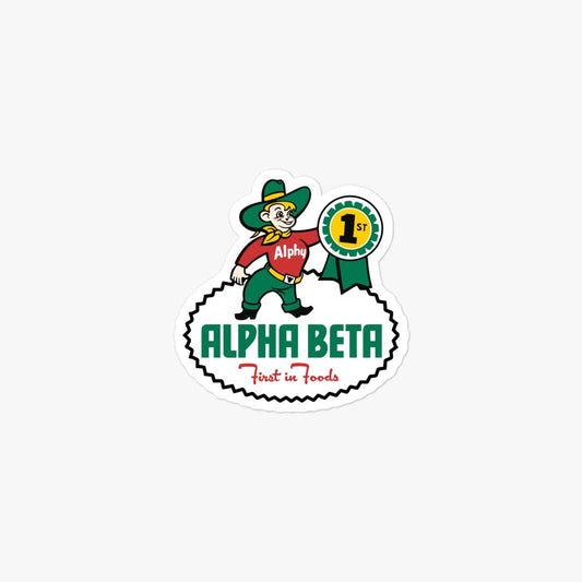 Alpha Beta Grocery Store Retro Sticker