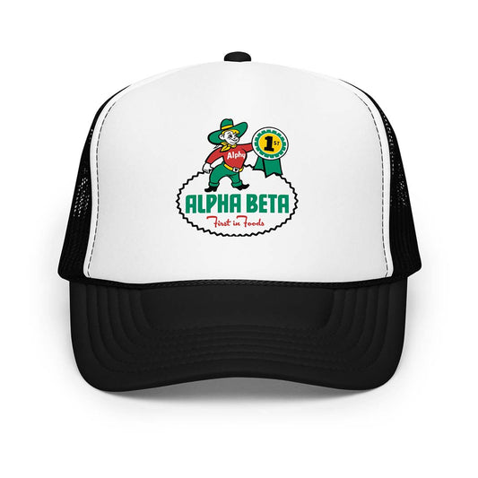 Alpha Beta Grocery Store Retro Foam Trucker Hat