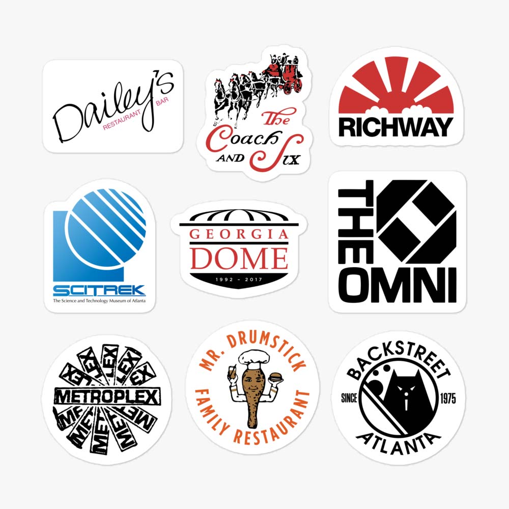 Atlanta Bygone Icons Sticker Sheet
