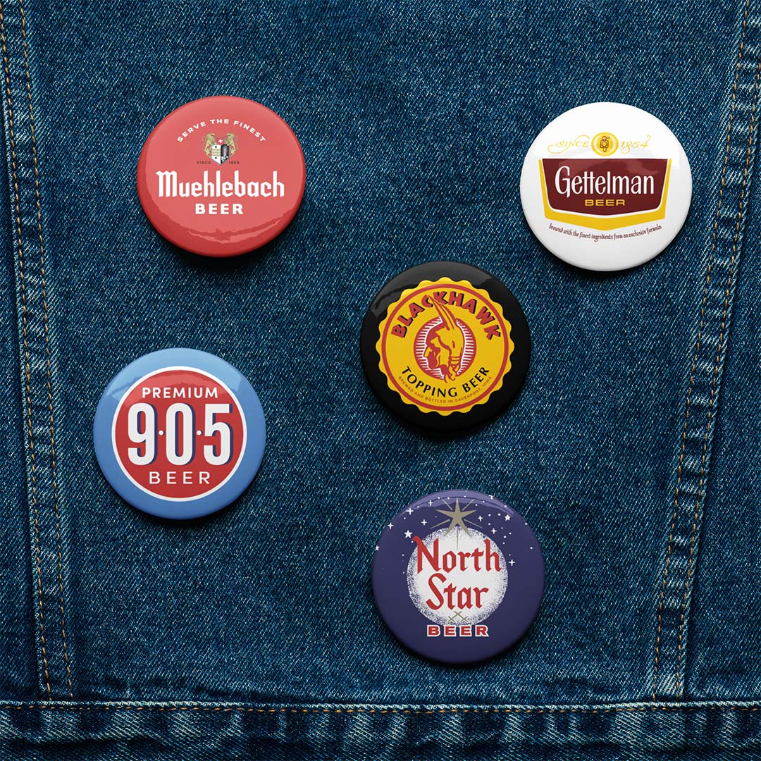 Beer Brands Pin Buttons Set