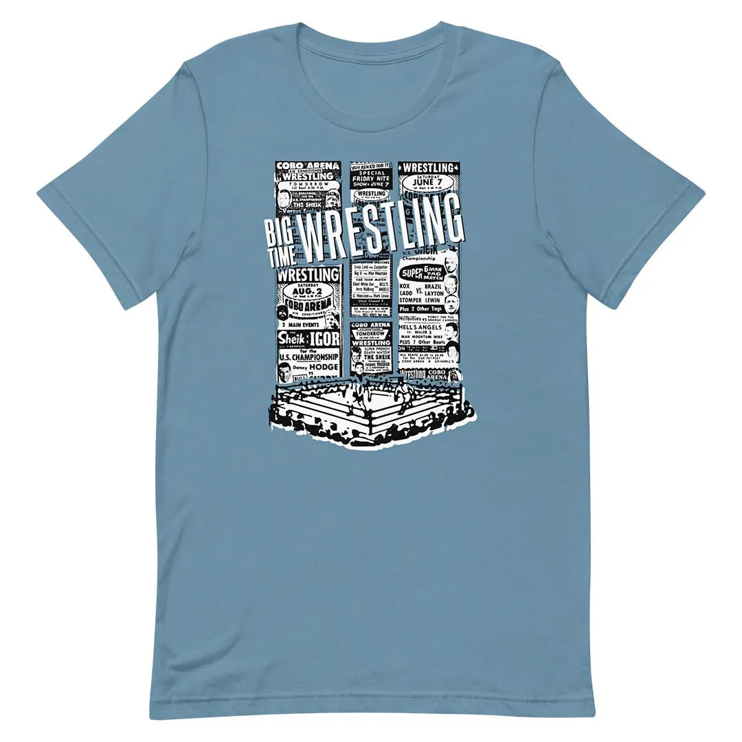 Big Time Wrestling Detroit Unisex Retro T-shirt
