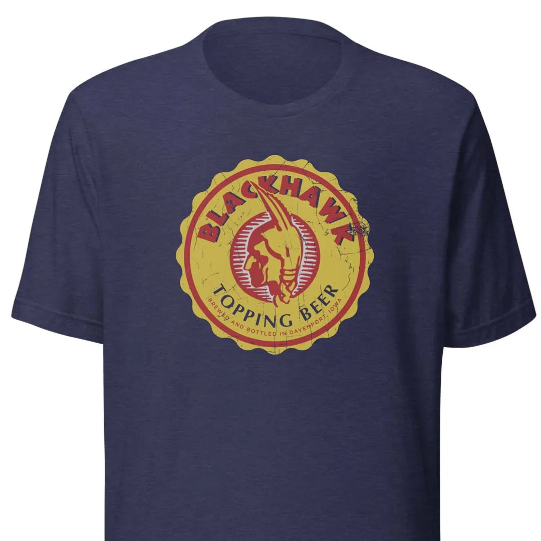 Blackhawk Beer Davenport Unisex Retro T-shirt