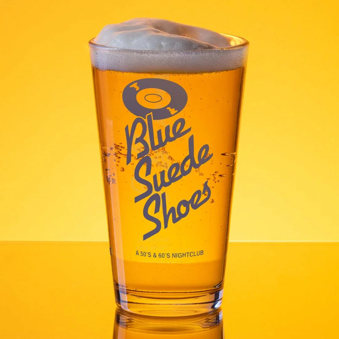 Blue Suede Shoes Nightclub Rockford Shaker Pint Glass