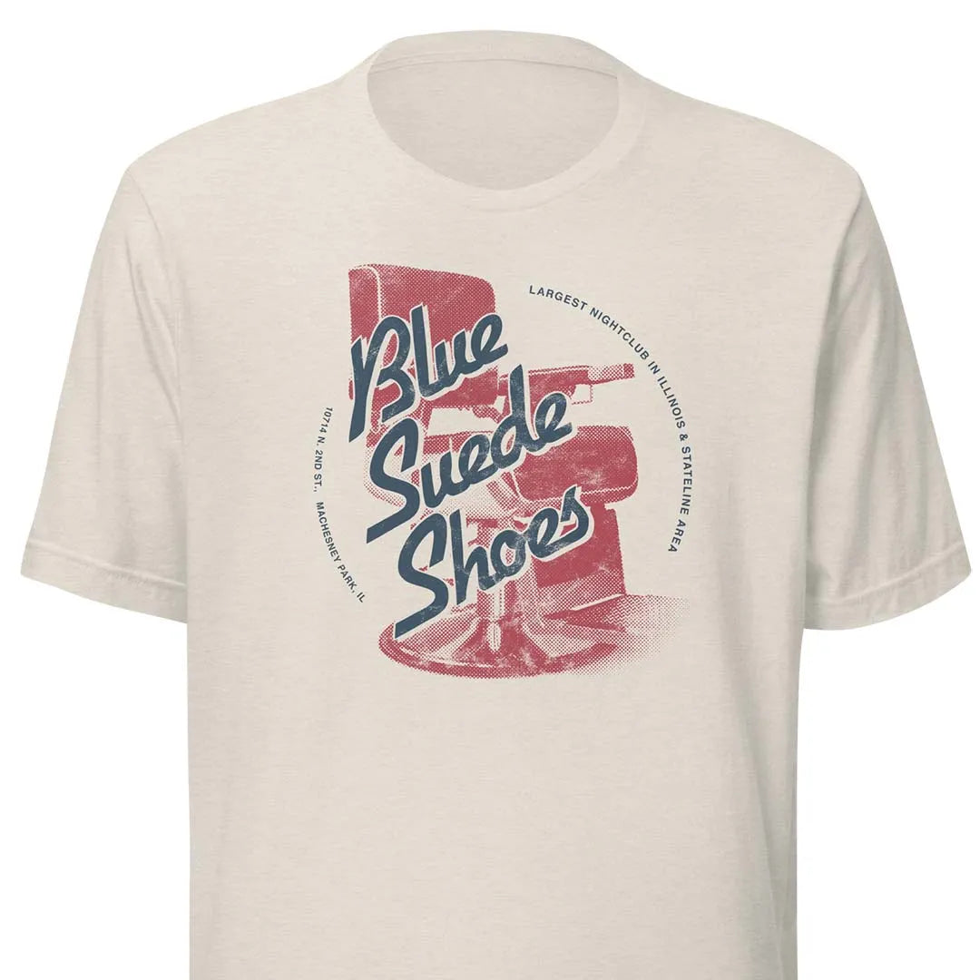 Blue Suede Shoes Nightclub Rockford Unisex Retro T-shirt