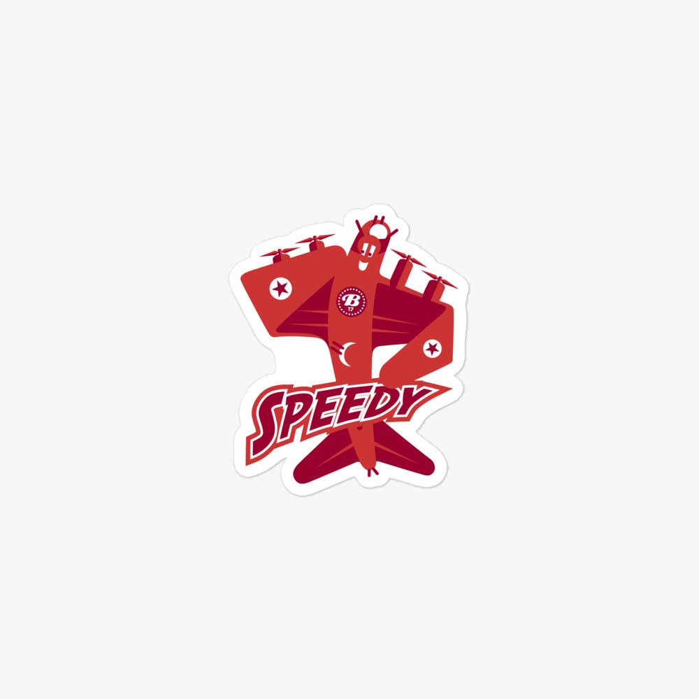 Speedy the Bomber Retro Sticker