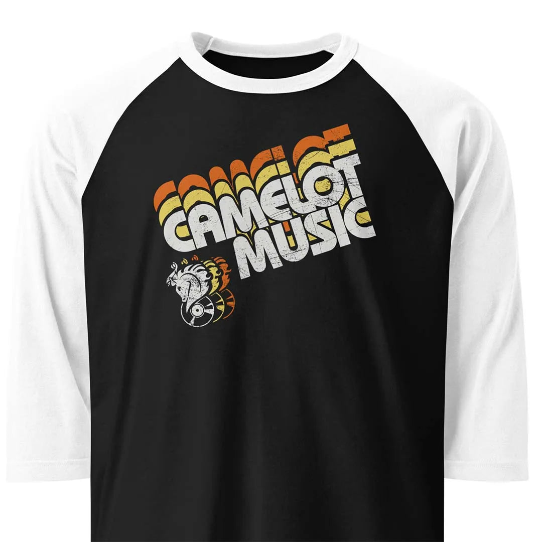 Camelot Music unisex 3/4 sleeve raglan baseball tee