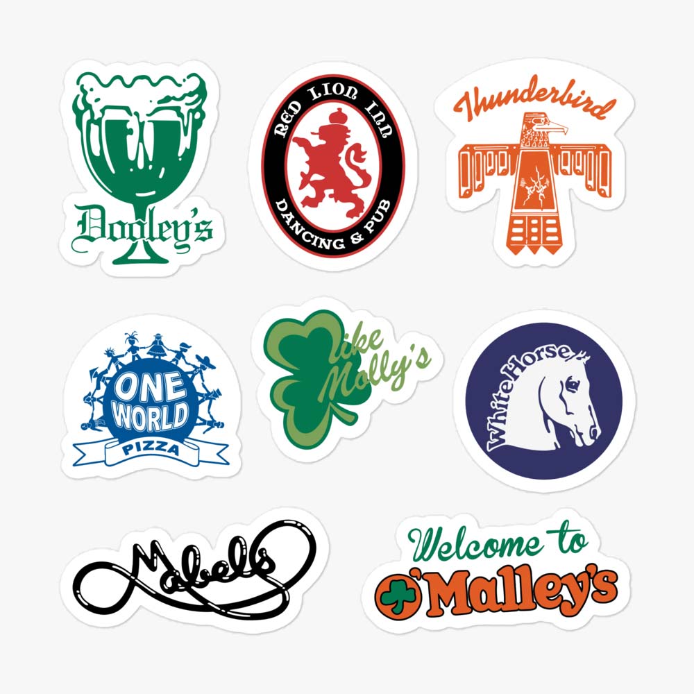 Champaign Bygone Icons Sticker Sheet