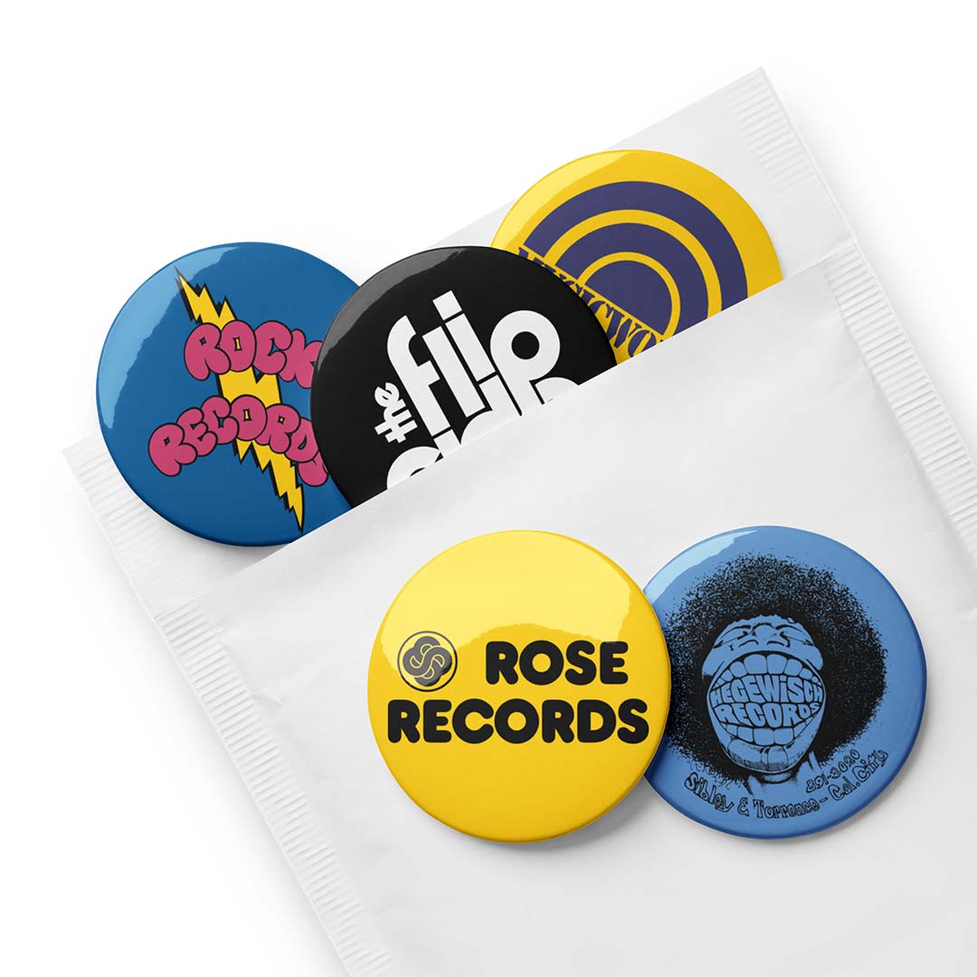 Chicago Record Stores Pin Buttons Set