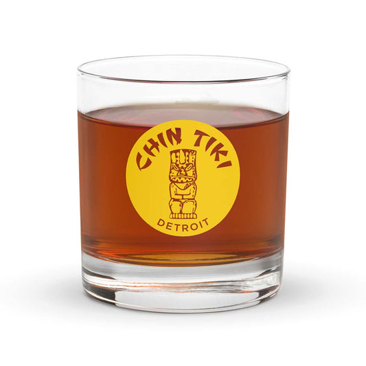 Chin Tiki Detroit Rocks Highball Cocktail Glass