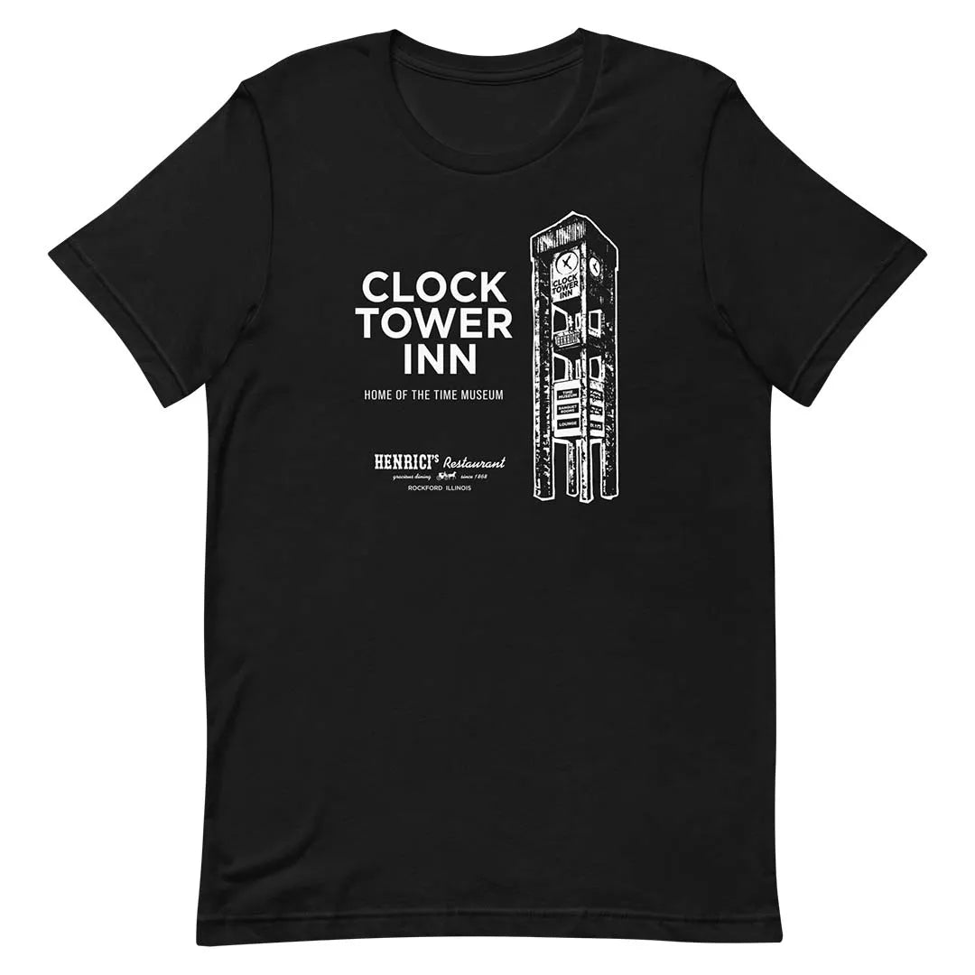 Clock Tower Inn Rockford Unisex Retro T-shirt