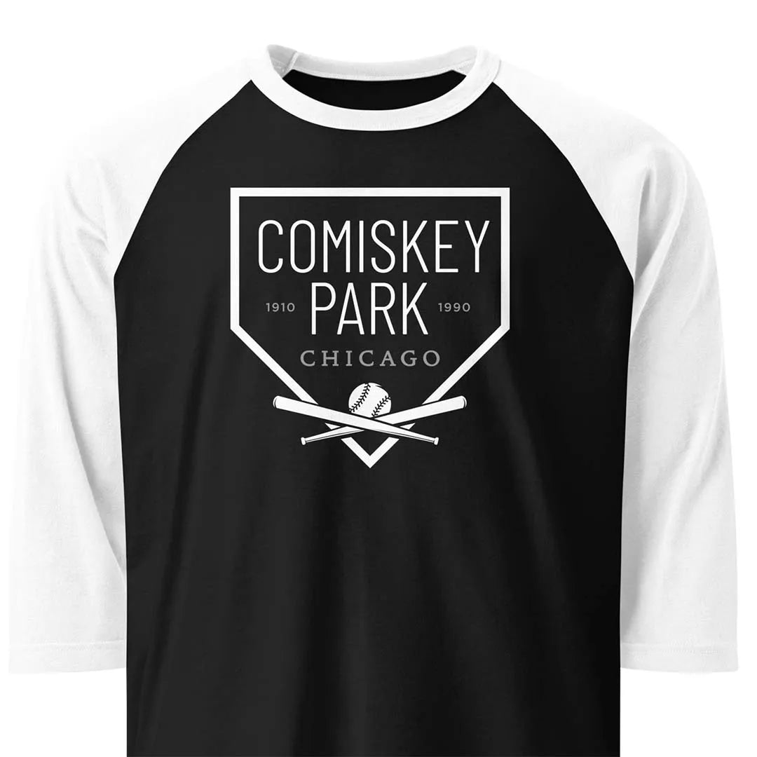 Comiskey Park Chicago unisex 3/4 sleeve raglan baseball tee