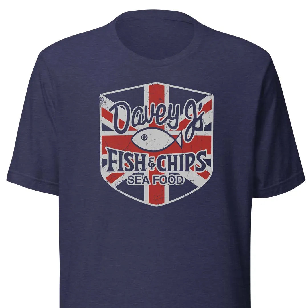 Davey J's Fish & Chips Rockford Unisex Retro T-shirt