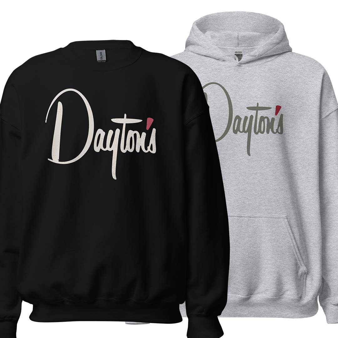 On Demand Dayton s Department Store Unisex Retro Crewneck Hoodie Sweatshirt Crewneck Black S