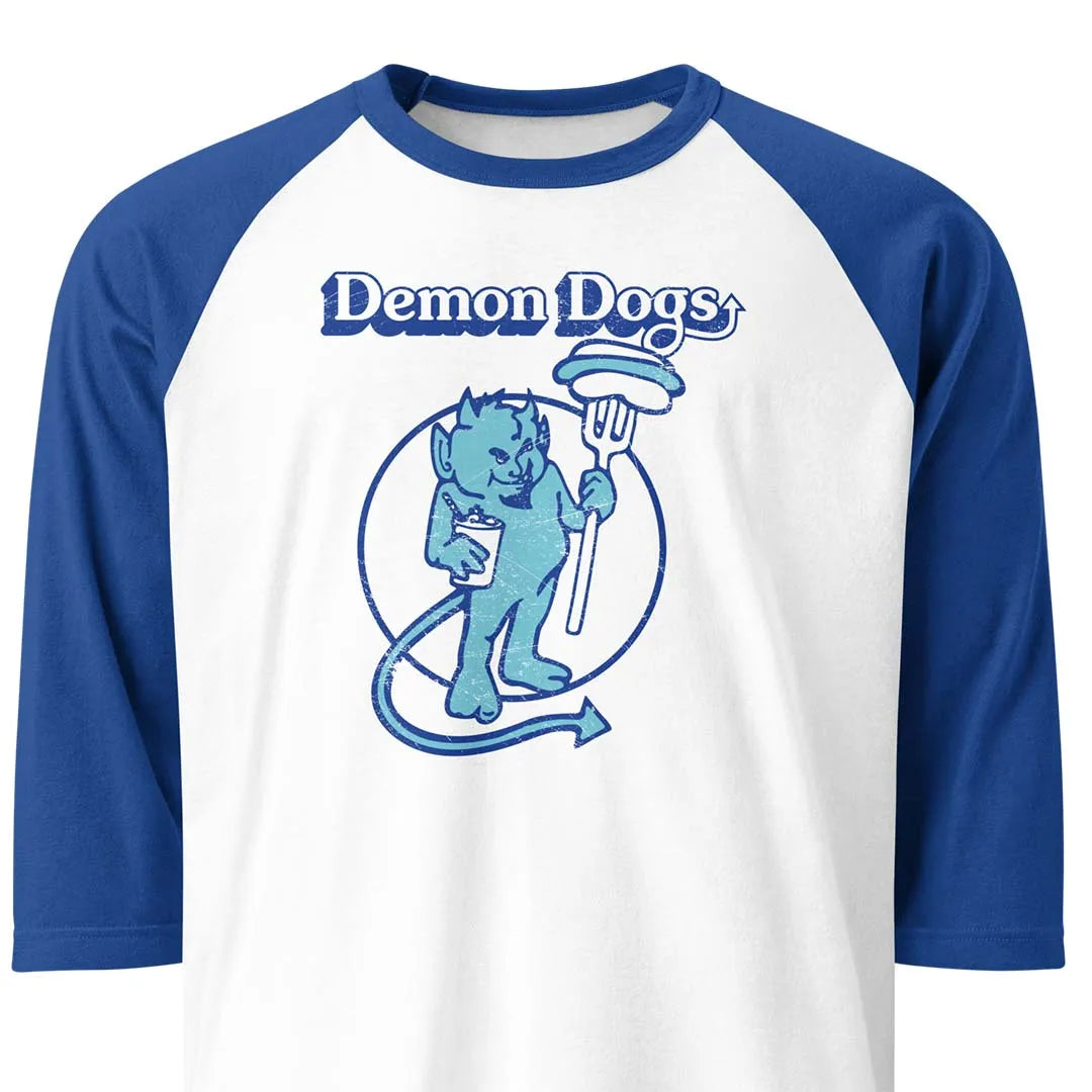 Demon Dogs Chicago unisex 3/4 sleeve raglan baseball tee