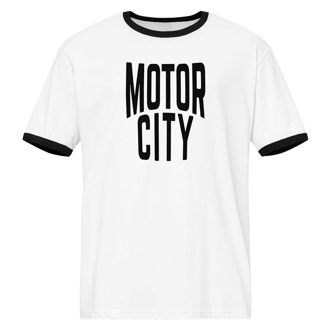 Detroit Motor City Ringer Unisex Retro T-shirt