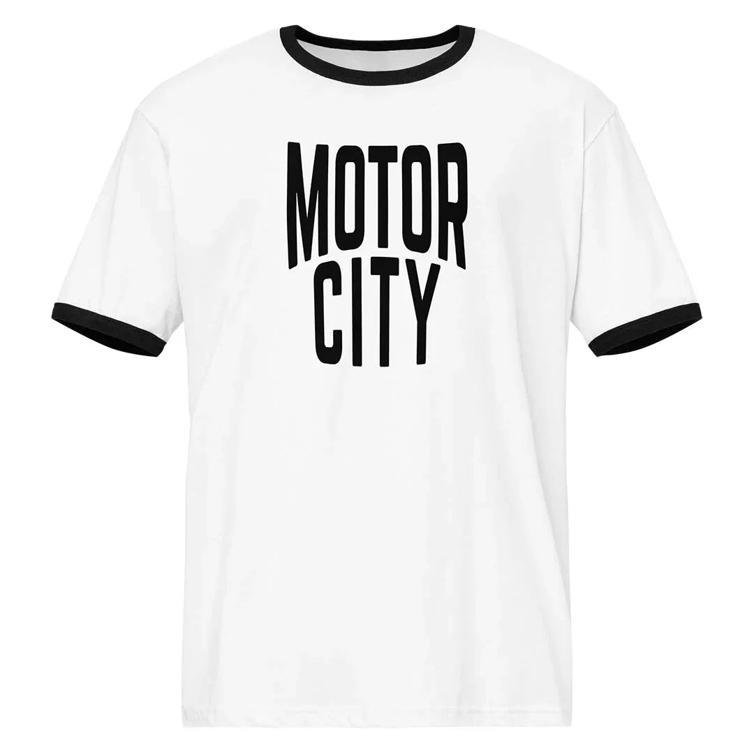Detroit Motor City Ringer Unisex Retro T-shirt