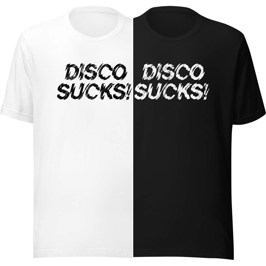 on Demand Disco Sucks Unisex Retro T-Shirt Black / S