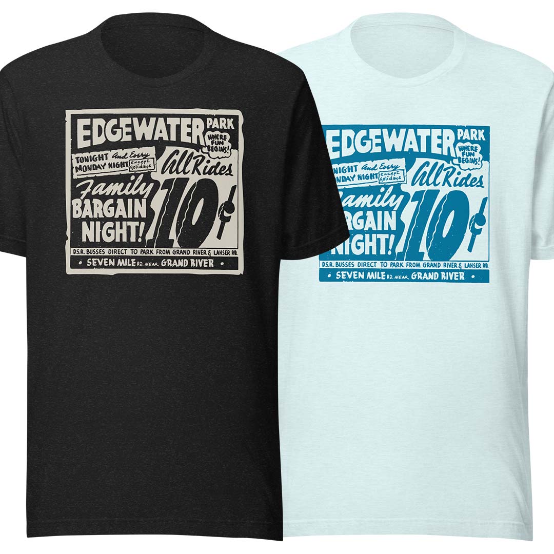 Edgewater Park Detroit Unisex Retro T-shirt