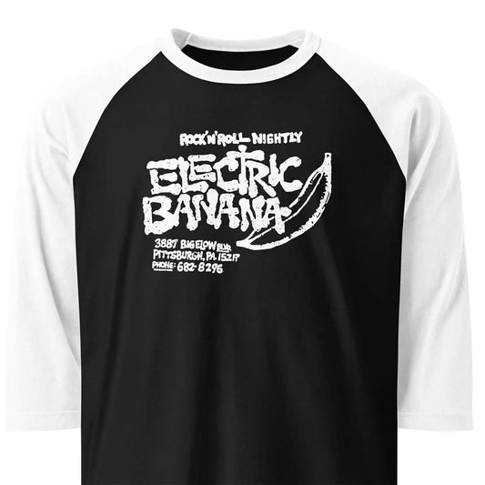 Electric Banana Pittsburgh unisex 3/4 sleeve raglan baseball tee