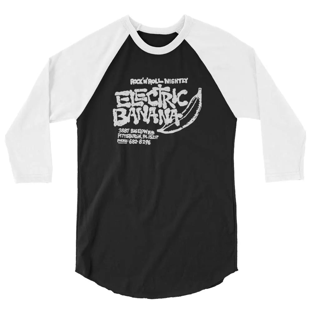 Electric Banana Pittsburgh unisex 3/4 sleeve raglan baseball tee