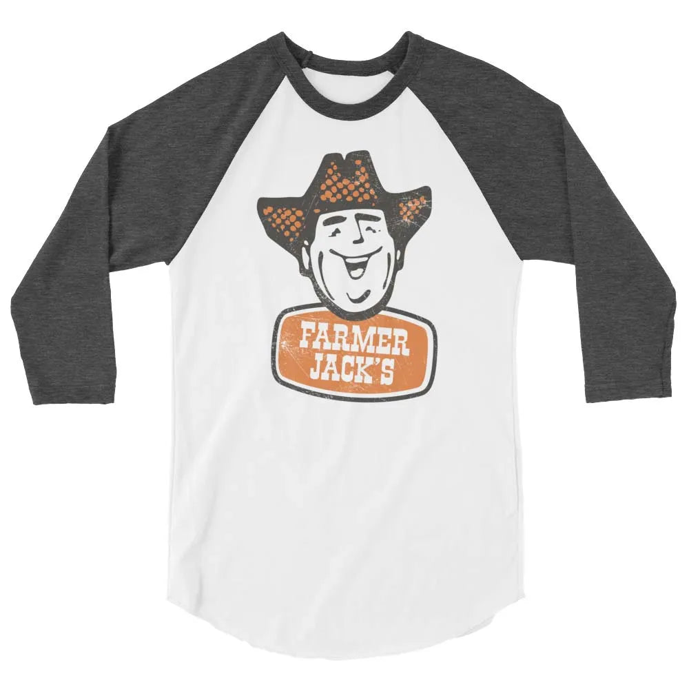 Farmer Jack Supermarket Detroit unisex 3/4 sleeve raglan baseball tee