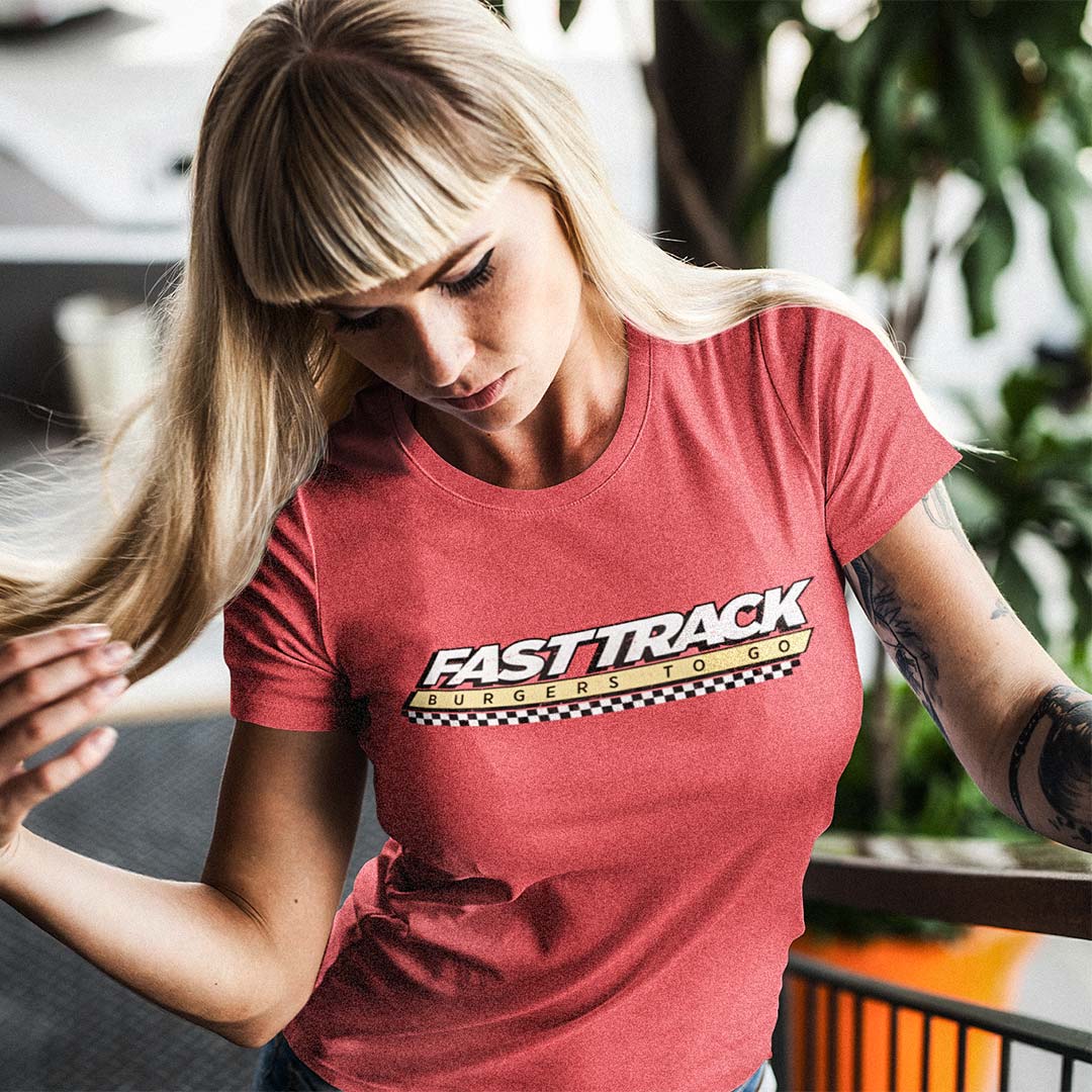 Fast Track Burgers to Go Unisex Retro T-shirt