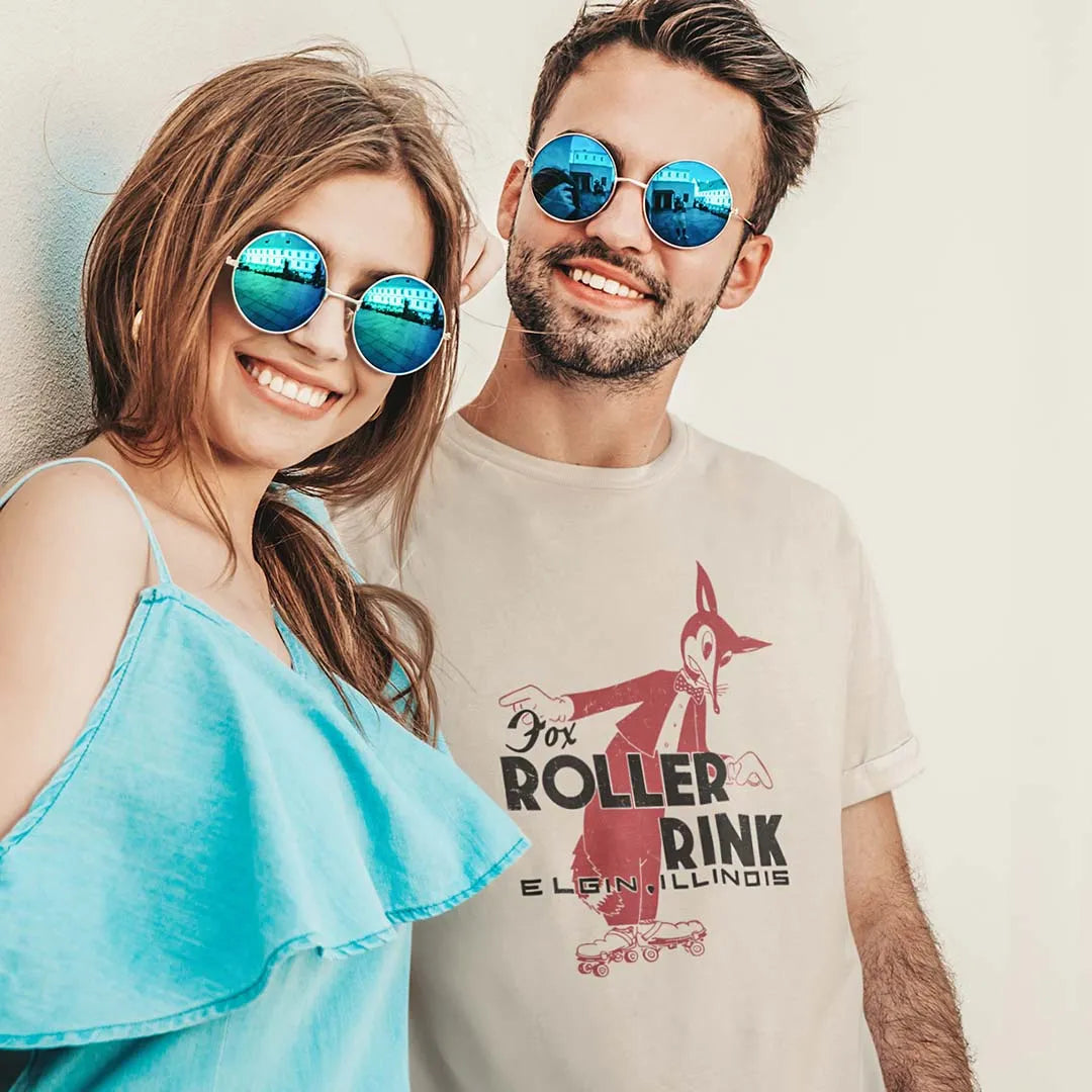 Fox Roller Skating Rink Elgin Unisex Retro T-shirt