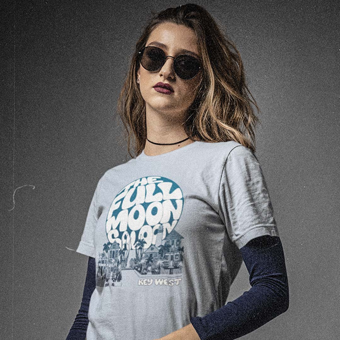 Full Moon Saloon Key West Unisex Retro T-shirt