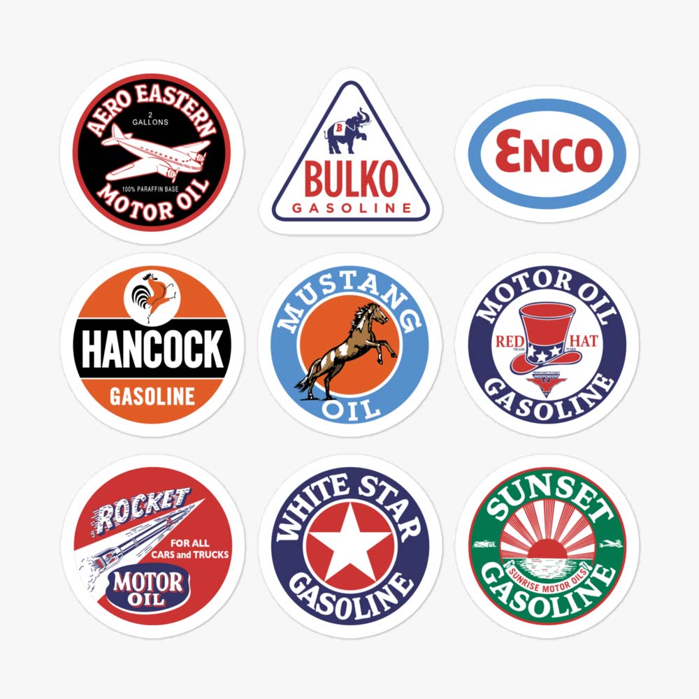 Gas & Oil Retro Sticker Sheet
