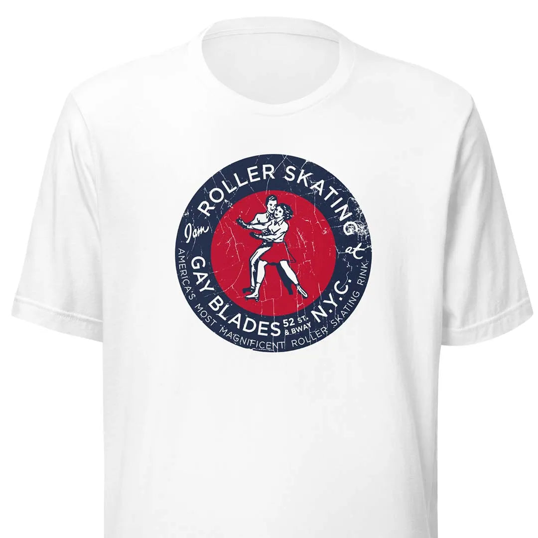 Gay Blades Roller Skating Rink New York Unisex Retro Tee