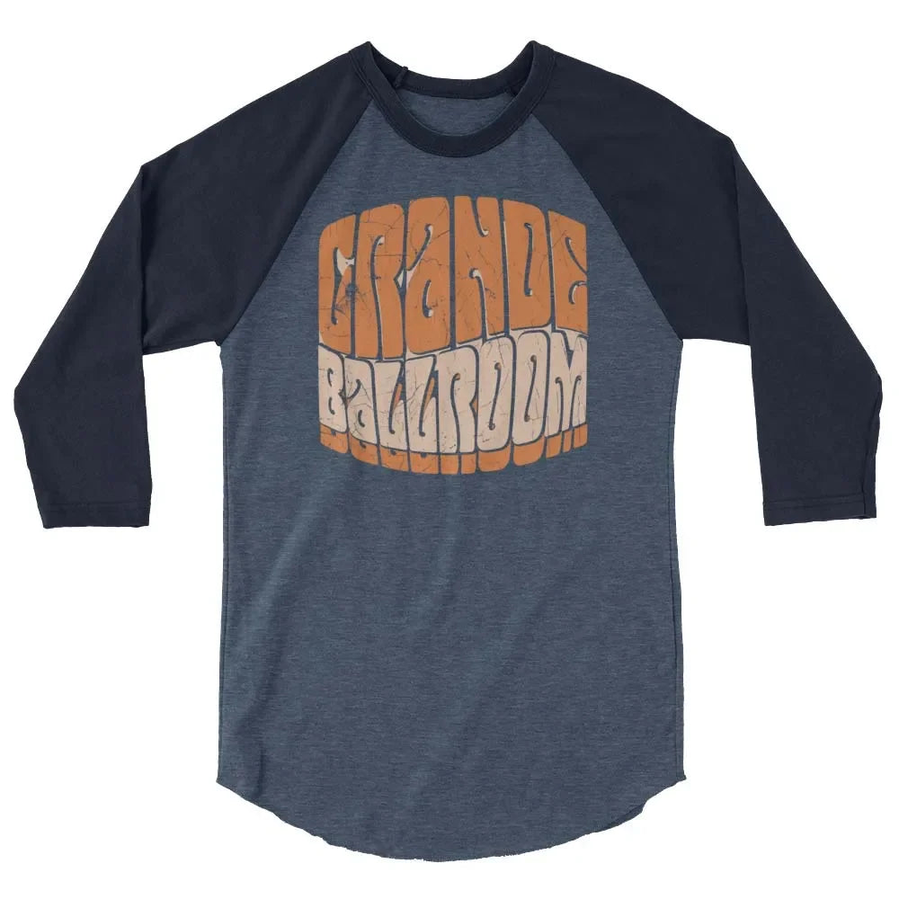 Grande Ballroom Detroit unisex 3/4 sleeve raglan baseball tee