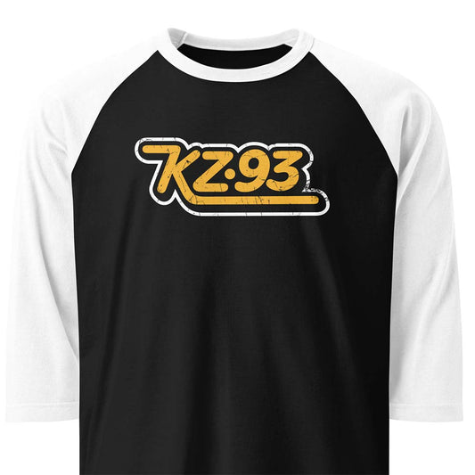 KZ93 Radio Peoria unisex 3/4 sleeve raglan baseball tee
