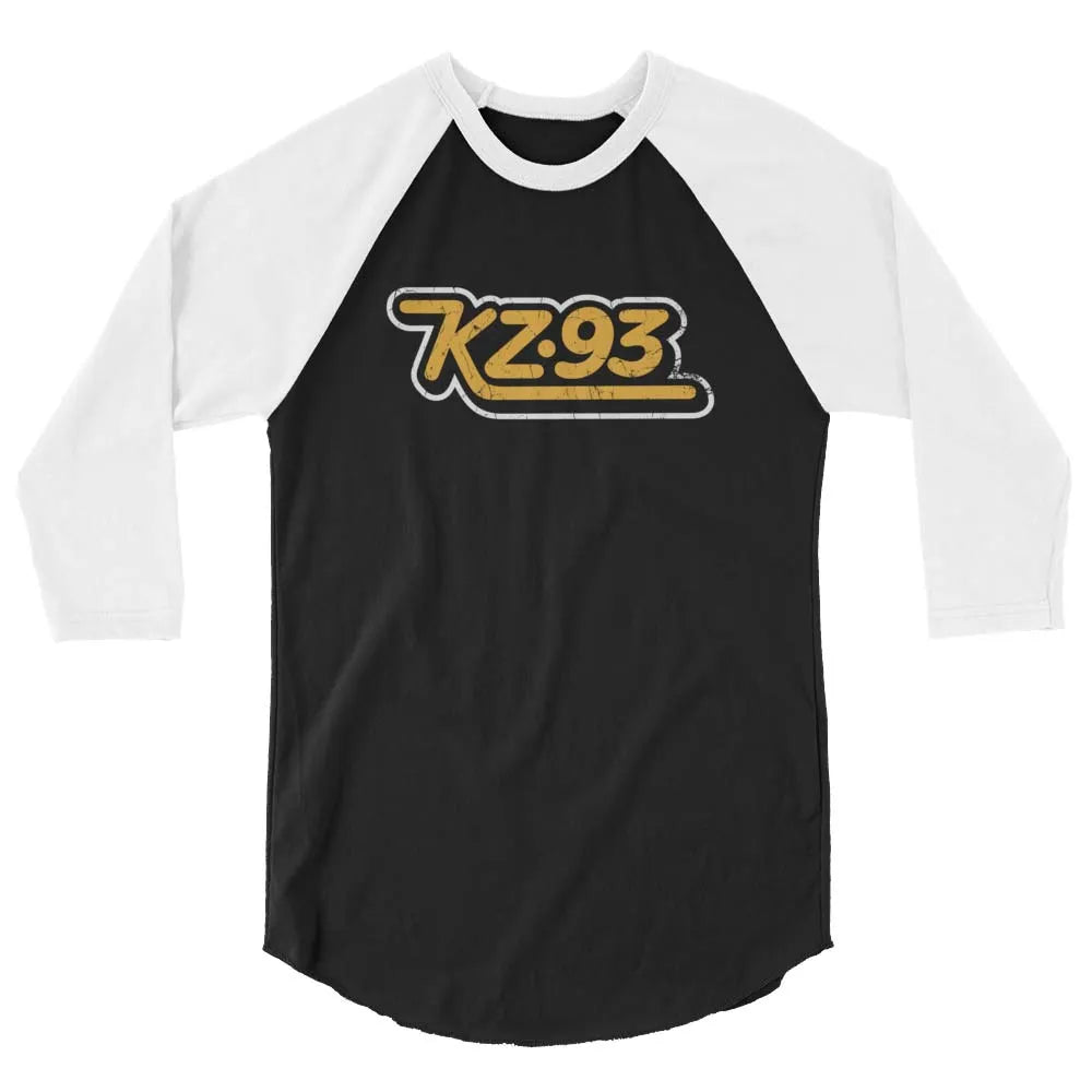 KZ93 Radio Peoria unisex 3/4 sleeve raglan baseball tee