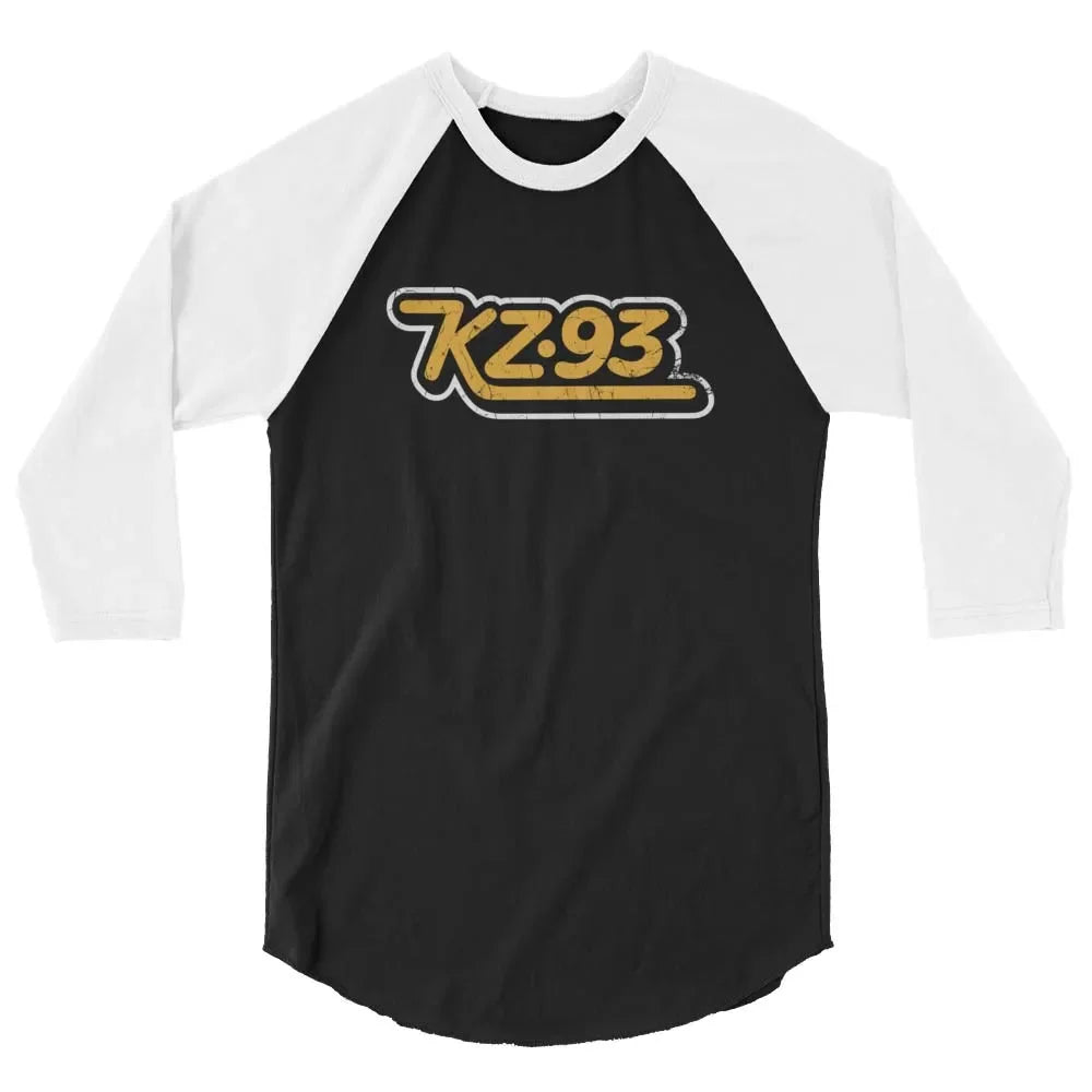 KZ93 Radio Peoria unisex 3/4 sleeve raglan baseball tee