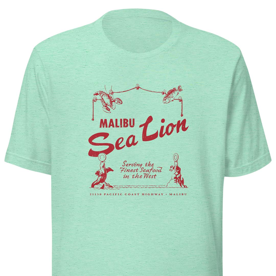 Malibu Sea Lion Restaurant Unisex Retro T-shirt