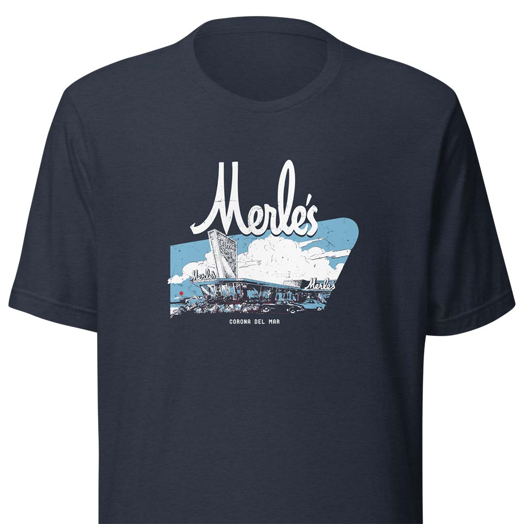 Merle’s Coffee Shop Corona Del Mar Unisex Retro T-shirt