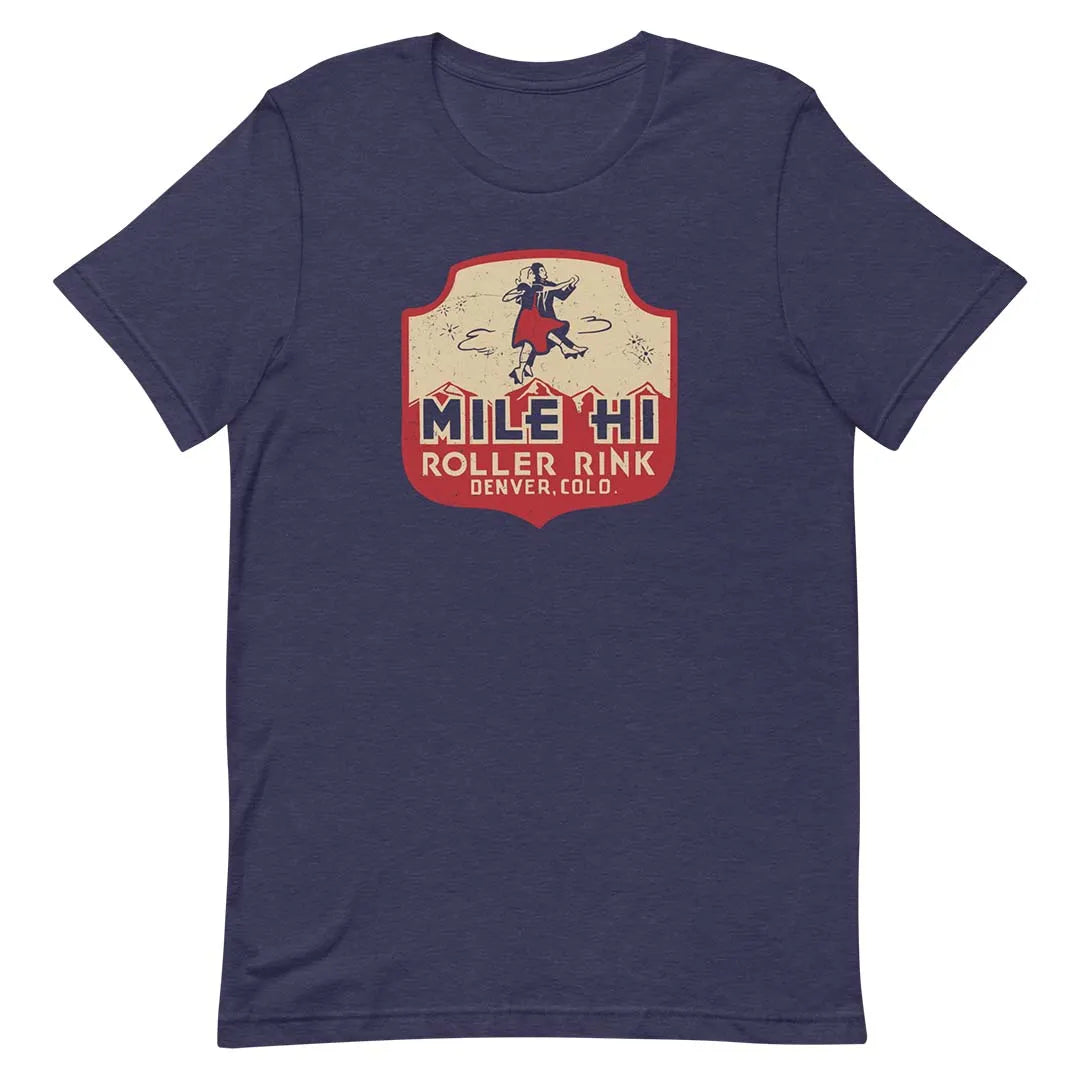 Mile Hi Roller Rink Denver Unisex Retro T-shirt