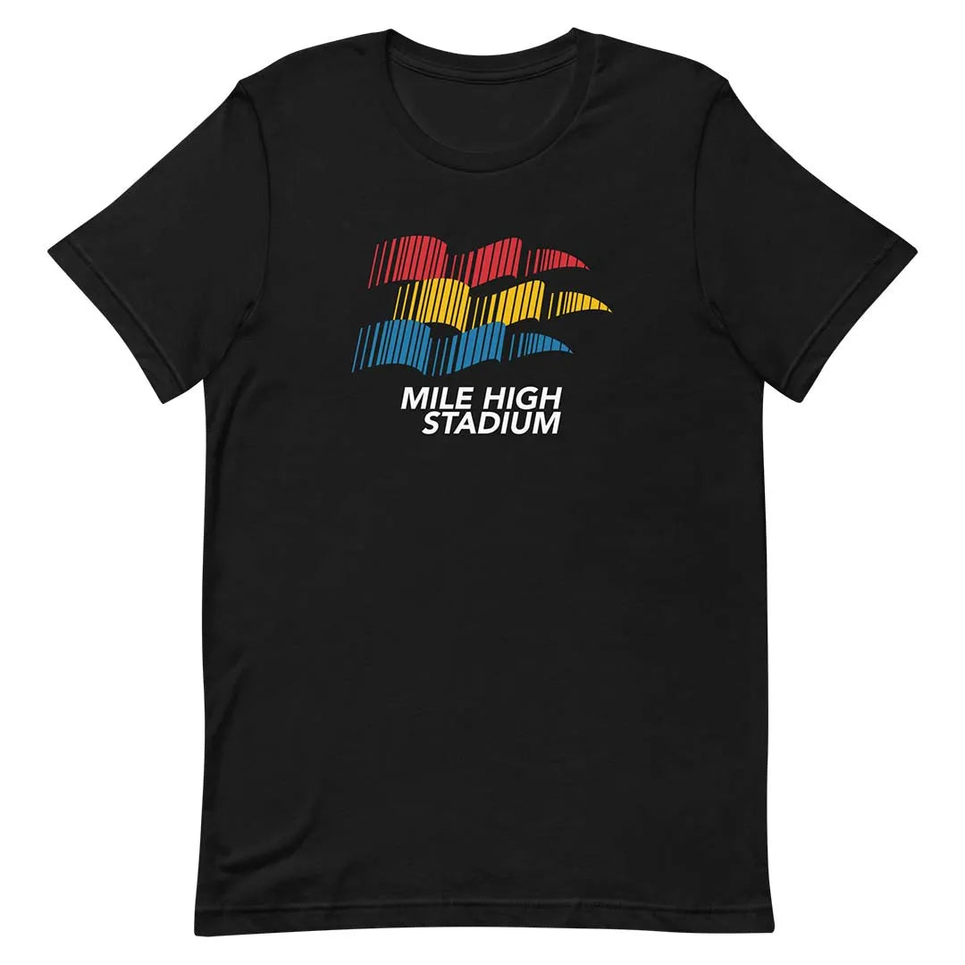 Mile High Stadium Denver Unisex Retro T-shirt