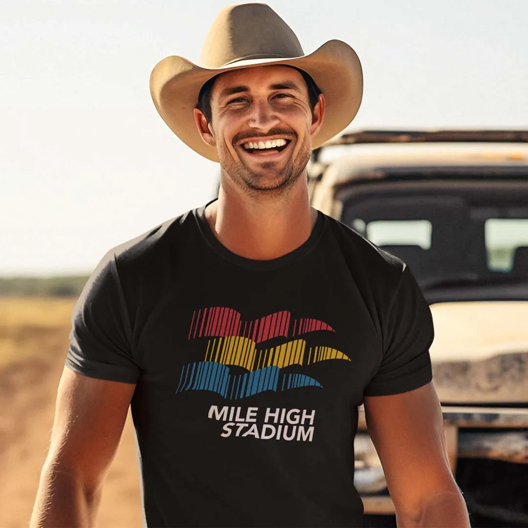 Mile High Stadium Denver Unisex Retro T-shirt