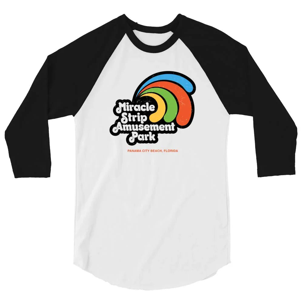 Miracle Strip Amusement Park Panama City Beach Unisex Retro 3/4 sleeve raglan baseball tee