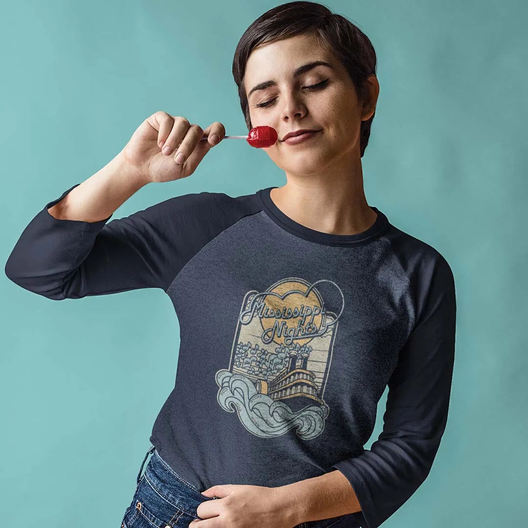 Mississippi Nights St. Louis unisex 3/4 sleeve raglan baseball tee