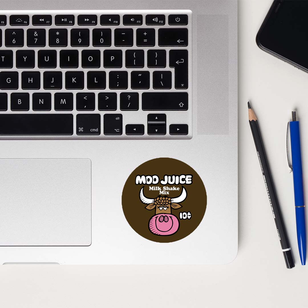 Moo Juice Milk Shake Mix Retro Sticker Sheet