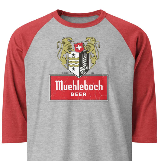 Muehlebach Beer Kansas City unisex 3/4 sleeve raglan baseball tee