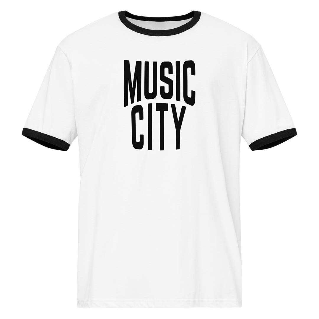 Nashville Music City Ringer Unisex Retro T-shirt